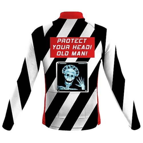 

21Grams Men's Cycling Jersey Long Sleeve Bike Top with 3 Rear Pockets Mountain Bike MTB Road Bike Cycling Breathable Quick Dry Moisture Wicking Reflective Strips Black Stripes Polyester Spandex Sports
