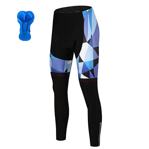 

21Grams Men's Cycling Tights Bike Bottoms Mountain Bike MTB Road Bike Cycling Sports Geometic 3D Pad Cycling Breathable Quick Dry Blue Polyester Spandex Clothing Apparel Bike Wear / Stretchy