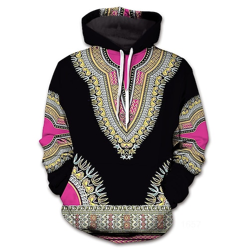 

Adults Men's African Print Dashiki Modern African Outfits For Party Festival 100% Polyester Graphic Carnival Masquerade Hoodie