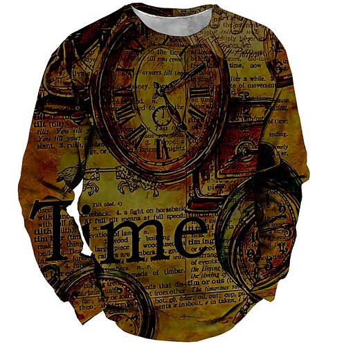 

Men's Unisex Sweatshirt Pullover Brown Crew Neck Letter Graphic Prints Print Daily Sports Holiday 3D Print Streetwear Designer Casual Spring & Fall Clothing Apparel Hoodies Sweatshirts Long Sleeve