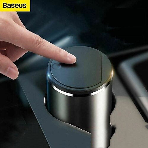 

Baseus Storage Bag Alloy Car Trash Bin For Car Garbage Can Ashtray Dust Box Holder Automobiles Interior Accessories