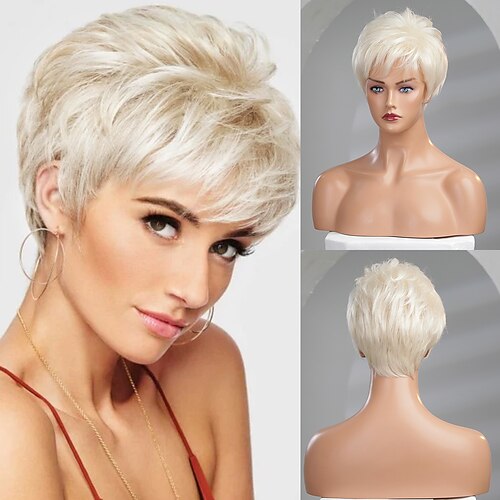 

HAIRCUBE Human Hair Silver White Kinky Straight With Bangs for Women Daily