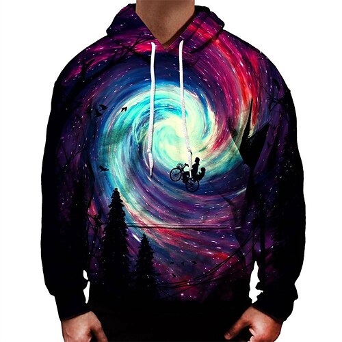 

Men's Unisex Hoodie Pullover Hoodie Sweatshirt Graphic Prints Galaxy Star Print Print Hooded Daily Sports 3D Print Designer Casual Hoodies Sweatshirts Long Sleeve Black