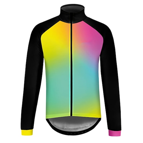 

21Grams Men's Cycling Jersey Long Sleeve Bike Top with 3 Rear Pockets Mountain Bike MTB Road Bike Cycling Breathable Quick Dry Moisture Wicking Reflective Strips Yellow Gradient Polyester Spandex