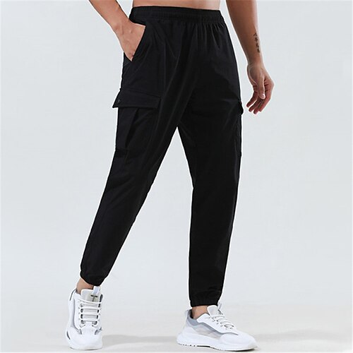 

Men's Joggers Cargo Pants Trousers Casual Pants Drawstring Elastic Waist Multiple Pockets Solid Color Comfort Soft Casual Daily Holiday Sports Fashion Green Black / Elasticity