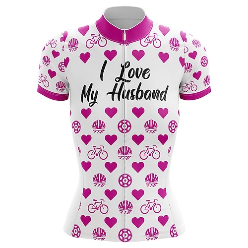 

21Grams Women's Cycling Jersey Short Sleeve Bike Top with 3 Rear Pockets Mountain Bike MTB Road Bike Cycling Breathable Quick Dry Moisture Wicking Reflective Strips Rosy Pink Heart Polyester Spandex