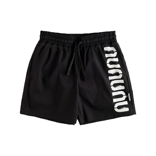 

Kids Boys Shorts Letter Active Casual 2-12 Years Spring Black White