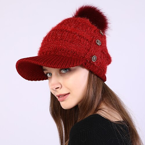 

Men's Women's Slouchy Beanie Hat Outdoor Daily Holiday Solid / Plain Color Knitting Casual Casual / Daily 1 pcs
