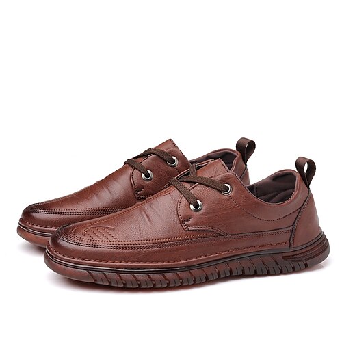 

Men's Oxfords Casual Classic Daily Office & Career PU Black Brown Spring Summer