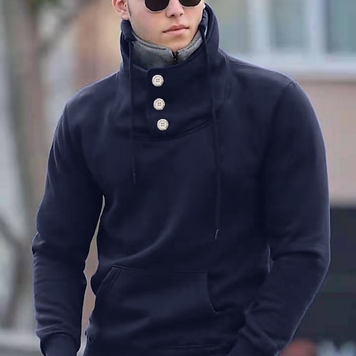 

Men's Sweatshirt Pullover Solid Color Sports Outdoor Daily Sports Basic Casual Hoodies Sweatshirts Green White Black