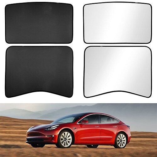 

2022 Tesla Model 3 Sunshade Model 3 Accessories Glass Roof Sunshade Sunroof Rear Window Sunshade Compatible for Tesla Model 3 Sunshade with Skylight Reflective Covers 2021 2022