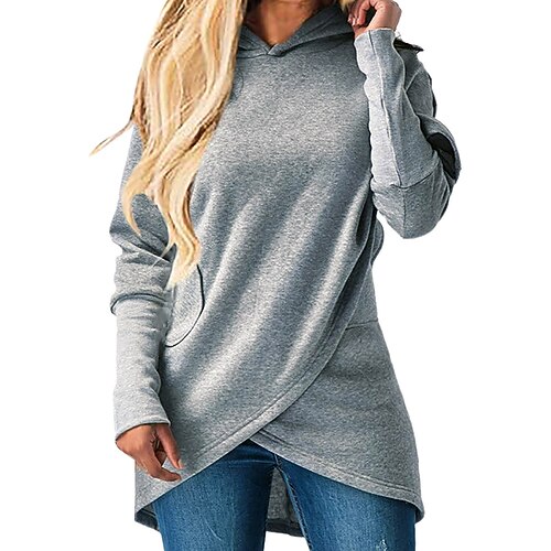 

Women's Pullover Hoodie Sweatshirt Solid Color Front Pocket Daily Sports non-printing Active Streetwear Hoodies Sweatshirts Green Black Blue