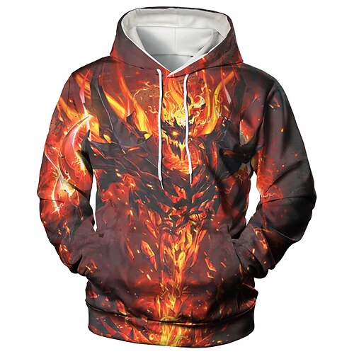 

Homens Unisexo Moletom com capuz Vermelho Com Capuz Bloco de cor Estampas Abstratas Imprimir Diário Esportes Impressão 3D Roupa de rua Casual Grande e Alto Primavera Outono Roupa Moletons Moletons