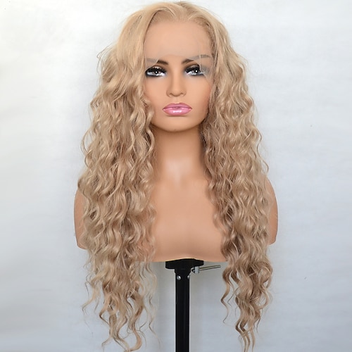 

Synthetic Lace Wig Curly Style 16-26 inch Blonde Middle Part 132.5 lace front Wig Women's Wig Golden Brown With Blonde / Daily Wear / Party / Synthetic Hair