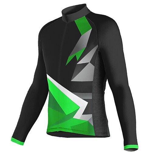 

21Grams Men's Cycling Jersey Long Sleeve Bike Top with 3 Rear Pockets Mountain Bike MTB Road Bike Cycling Breathable Quick Dry Moisture Wicking Reflective Strips Black Polyester Spandex Sports