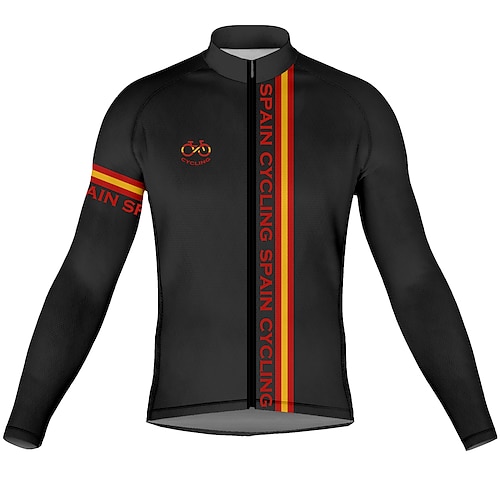 

21Grams Men's Cycling Jersey Long Sleeve Bike Top with 3 Rear Pockets Mountain Bike MTB Road Bike Cycling Breathable Quick Dry Moisture Wicking Reflective Strips Black Stripes Polyester Spandex Sports
