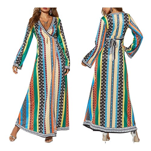 

Adults Women's African Print Dashiki Modern African Outfits For Party Festival 100% Polyester Graphic Long Length Carnival Masquerade Dress