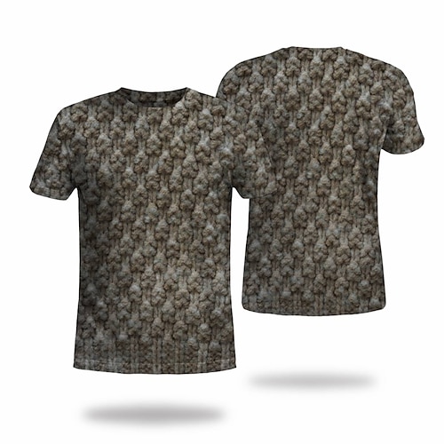 

Men's T shirt Tee Tee Graphic Round Neck Gray Short Sleeve 3D Print Casual Daily 3D Print Tops Fashion Cool Designer Comfortable / Summer / Summer