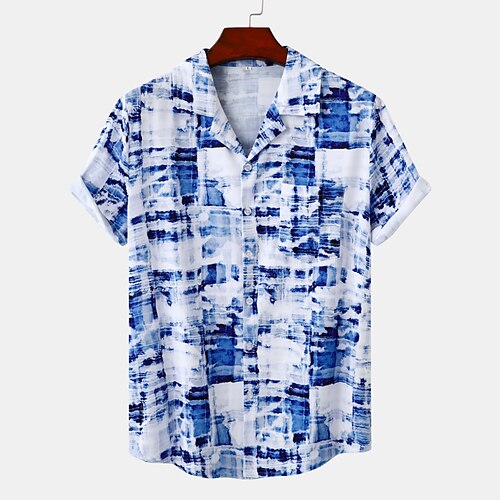 

Men's Shirt Graphic Turndown Rainbow Short Sleeve Casual Daily Tops Tropical