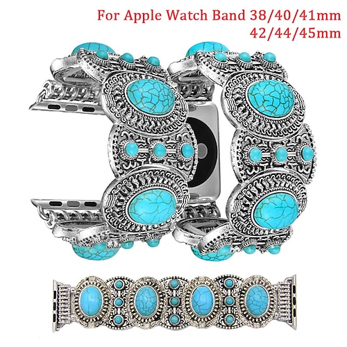 

1pc Smart Watch Band Compatible with Apple iWatch 38/40/41mm 42/44/45mm Beaded Adjustable Shockproof Decorative Rings Loops for iWatch Smartwatch Strap Wristband for Series 7 / SE / 6/5/4/3/2/1