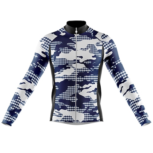 

Men's Cycling Jersey Long Sleeve Bike Jersey with 3 Rear Pockets Mountain Bike MTB Road Bike Cycling Cycling Breathable Ultraviolet Resistant Quick Dry Navy Polyester Sports Clothing Apparel