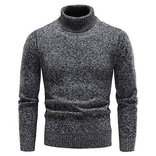 

Men's Pullover Sweater Jumper Waffle Knit Cropped Knitted Solid Color Crew Neck Stylish Basic Daily Holiday Fall Winter Black Wine M L XL / Cotton / Long Sleeve / Long Sleeve / Weekend