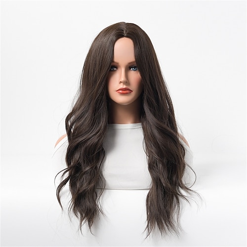 

Big Wave Breathable Wig All the Same Fashion Headgear Net Red Face Repair Wig Realistic Natural Long Curly Hair Female Middle Point