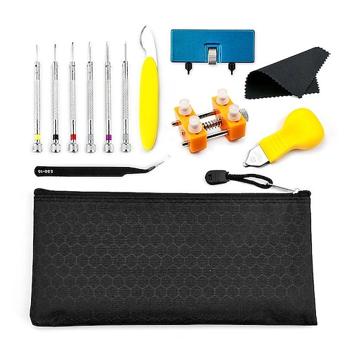 

13pcs Watch Battery Replacement Tool Kit, Watch Back Remover Tool with Adjustable Watch Back Case Opener and Watch Repair Remover Holder Tool