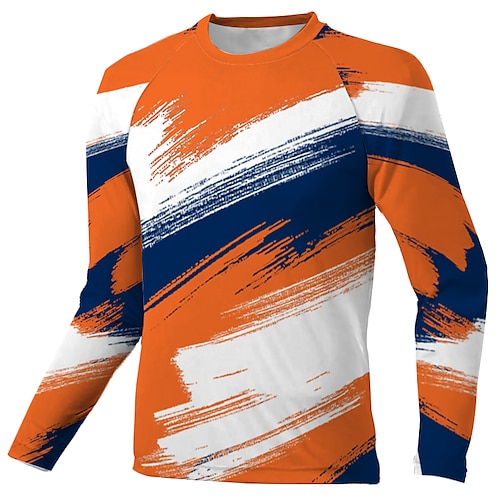 

Men's Downhill Jersey Long Sleeve Orange Graffiti Bike Breathable Quick Dry Polyester Spandex Sports Graffiti Clothing Apparel / Stretchy