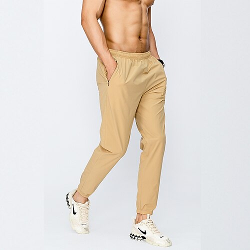 

Men's Joggers Trousers Jogging Pants Casual Pants Running Pants Elastic Waist Solid Color Comfort Breathable Sports Outdoor Casual Daily Sports Streetwear Khaki Royal Blue Micro-elastic