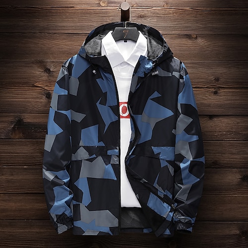 

Men's Hiking Jacket Waterproof Hiking Jacket Rain Jacket Outdoor Thermal Warm Waterproof Windproof Breathable Outerwear Windbreaker Trench Coat Full Length Visible Zipper Fishing Climbing Beach White