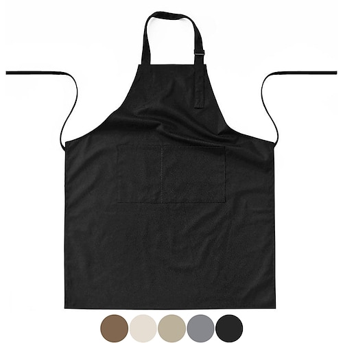 

tablier de chef imperméable noir pour femmes et hommes, tablier de cuisine, tablier de jardinage personnalisé pour hommes femmes avec poche croisée dans le dos robuste réglable