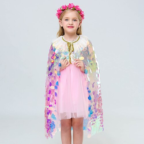 

Kids Girls' Dress Sequin A Line Dress Asymmetrical Dress Performance Sequins Cotton Sleeveless Princess Dress 2-6 Years Winter Rainbow