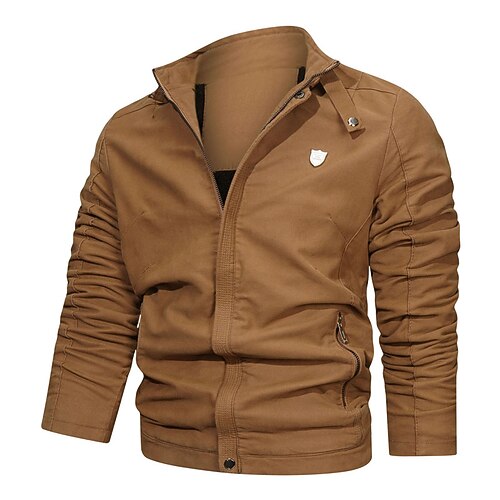 

Men's Winter Jacket Winter Coat Casual Jacket Windproof Warm Street Daily Holiday Zipper Stand Collar Casual Casual Daily Comfortable Jacket Outerwear Pure Color Pocket Full Zip Dark Navy Brown Army