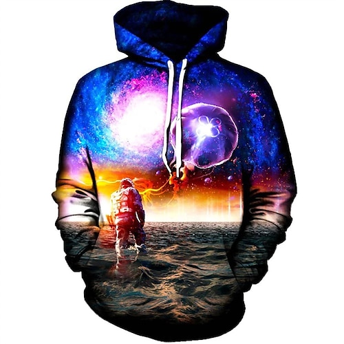 

Men's Unisex Hoodie Pullover Hoodie Sweatshirt Graphic Prints Galaxy Star Print Print Hooded Daily Sports 3D Print Designer Casual Hoodies Sweatshirts Long Sleeve Blue