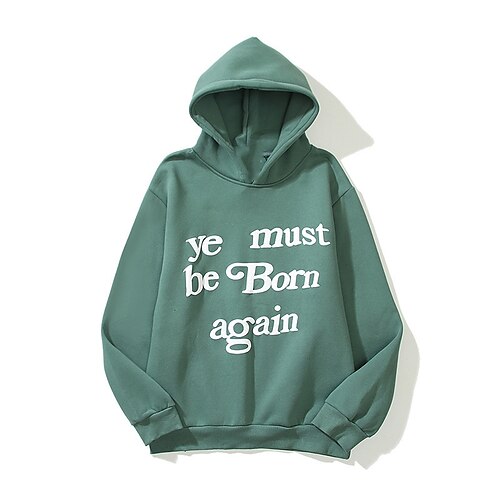 

Men's Pullover Hoodie Sweatshirt Pullover Hooded Graphic Letter Print Daily Holiday Going out Hot Stamping Streetwear Casual Hoodies Sweatshirts Long Sleeve Green Blue