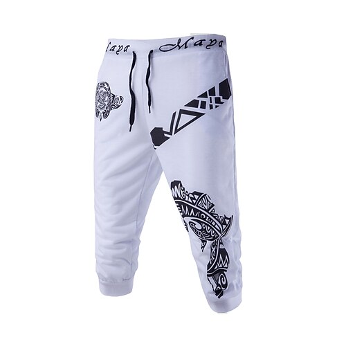 

Men's Chinos Crop Print Graphic Geometric Quick Dry Outdoor Knee Length Casual Beach Casual Black Blue Inelastic