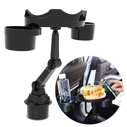 360 Degree Adjustable Car Cup Holder Food Tray Drink Holder