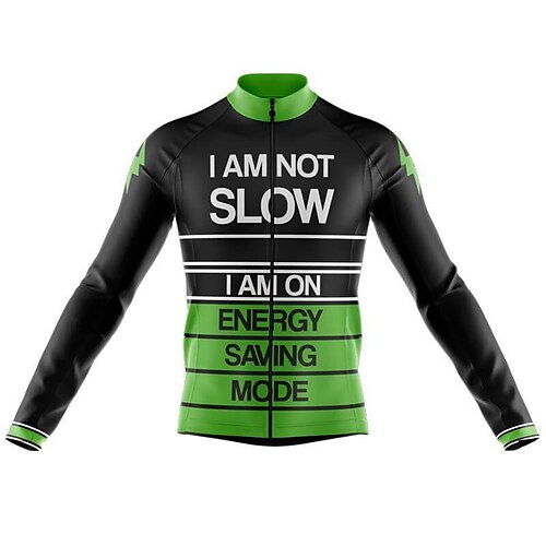 

21Grams Men's Cycling Jersey Long Sleeve Bike Top with 3 Rear Pockets Mountain Bike MTB Road Bike Cycling Breathable Quick Dry Moisture Wicking Reflective Strips Green Polyester Spandex Sports