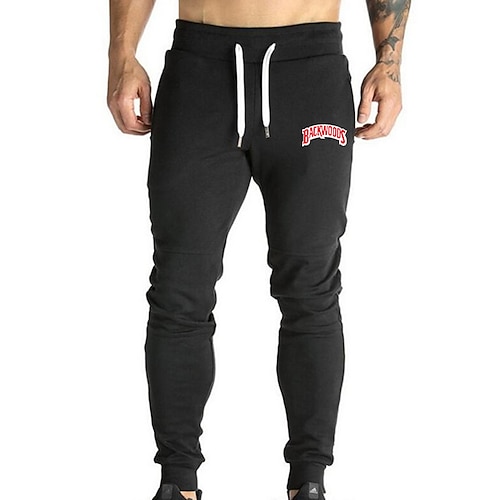 

Men's Sweatpants Joggers Trousers Drawstring Side Pockets Elastic Waist Letter Graphic Prints Comfort Breathable Sports Outdoor Casual Daily Cotton Blend Terry Streetwear Stylish Black Gray