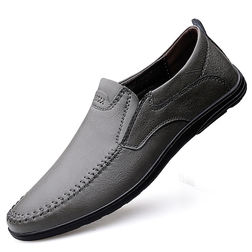 

Men's Loafers & Slip-Ons Comfort Loafers Dress Loafers Crib Shoes Business Casual British Daily Office & Career PU Black Gray Winter Fall