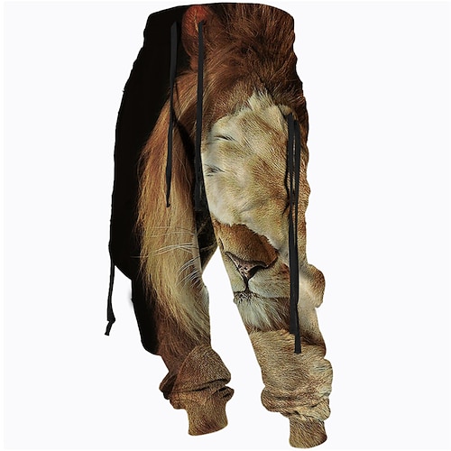 

Men's Sweatpants Joggers Trousers Drawstring Side Pockets Elastic Waist Animal Graphic Prints Comfort Breathable Sports Outdoor Casual Daily Cotton Blend Terry Streetwear Stylish Green Black