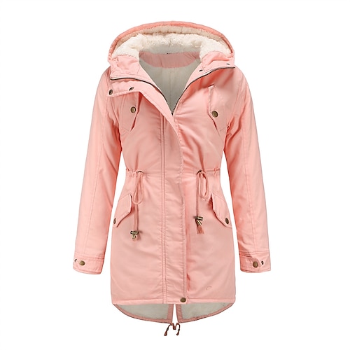 

Per donna Giacca invernale Cappotto invernale Parka Antivento Tenere al caldo Esterno Strada Giornaliero Da mare Cerniera Tasche In pile Cerniera Felpa Moderno Casual quotidiano Stile di strada Tinta