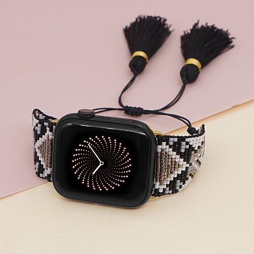 

1PC Smart Watch Band Compatible with Apple iWatch Series 8 7 6 5 4 3 2 1 SE Handmade Braided Rope for iWatch Smartwatch Strap Wristband Fabric Handmade Adjustable Breathable
