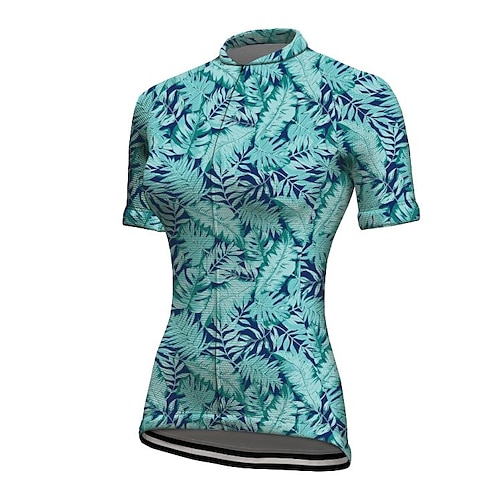 

21Grams Women's Cycling Jersey Short Sleeve Bike Jacket Tracksuit Jersey with 3 Rear Pockets Mountain Bike MTB Road Bike Cycling Quick Dry Sky Blue White Graphic Patterned Animal Sports Clothing