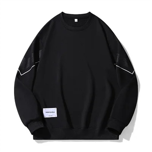 

Men's Sweatshirt Pullover Crew Neck Stripes Print Casual Daily Work Casual Clothing Apparel Hoodies Sweatshirts Long Sleeve Blue Gray