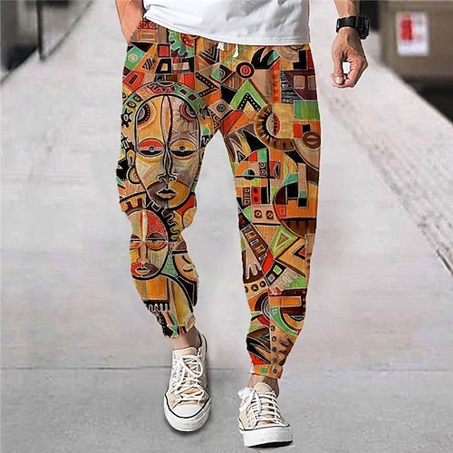 

Men's Joggers Trousers Beach Pants Drawstring Elastic Waist 3D Print Graphic Prints Comfort Breathable Sports Outdoor Casual Daily Streetwear Designer Brown Micro-elastic / Elasticity