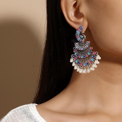 

Drop Earrings Party Evening Street Date Pearl Tassel Fringe