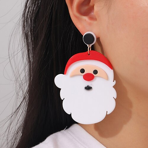 

1 Pair Earrings For Women's Christmas Daily Festival Acrylic Resin Geometrical Holiday Fashion Birthday