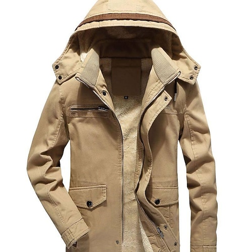 

Men's Boys Cargo Jacket Military Tactical Jacket Hiking Fleece Jacket Winter Outdoor Thermal Warm Windproof Breathable Lightweight Outerwear Winter Jacket Trench Coat Hunting Fishing Climbing Green